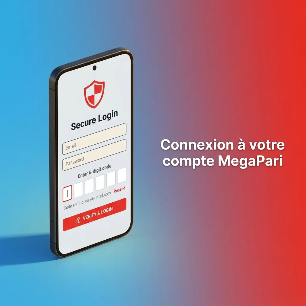 Connexion au compte MegaPari via formulaire ou réseau social pour accéder aux paris et au casino en ligne