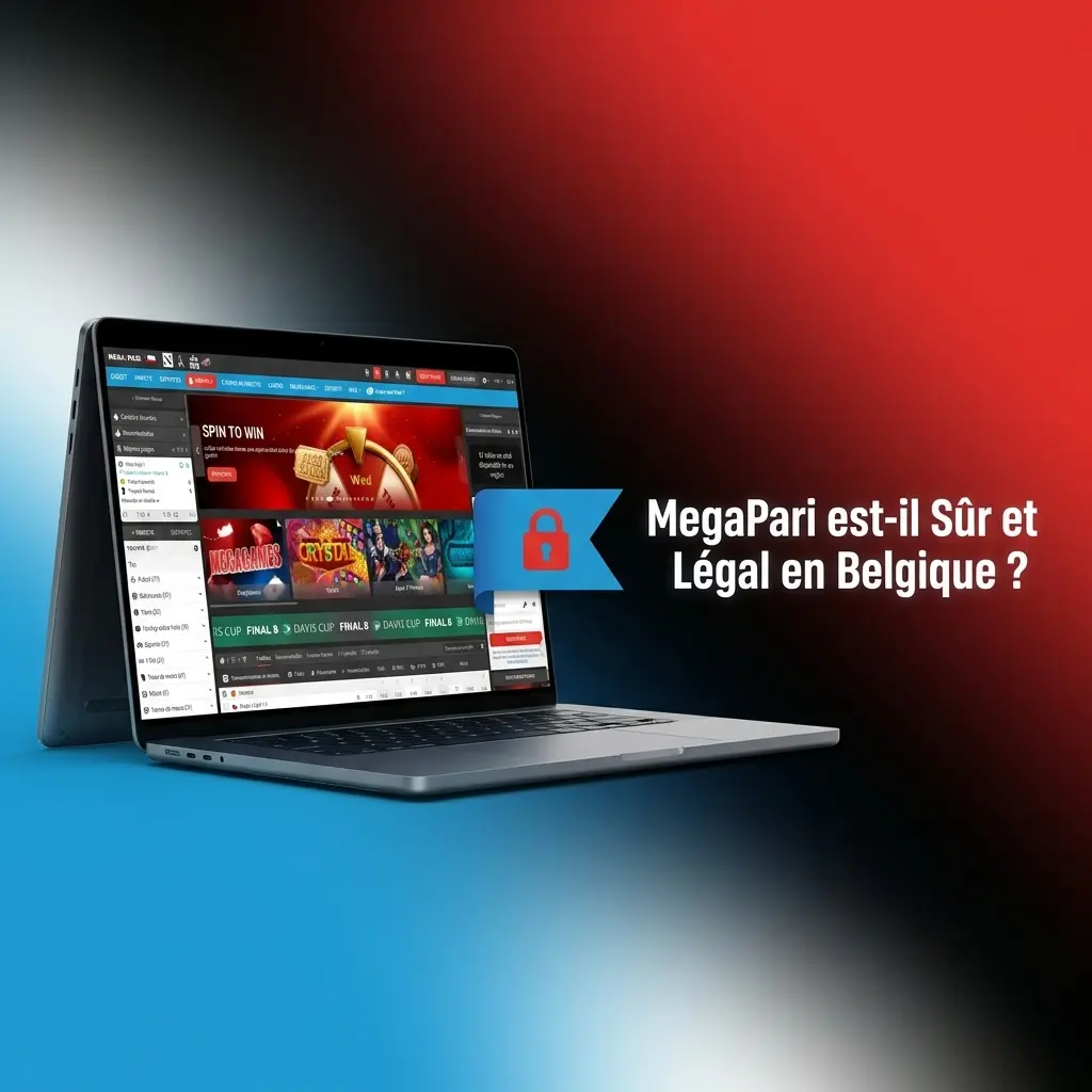 Logo MegaPari avec mention licence Curaçao eGaming et protection SSL pour joueurs belges