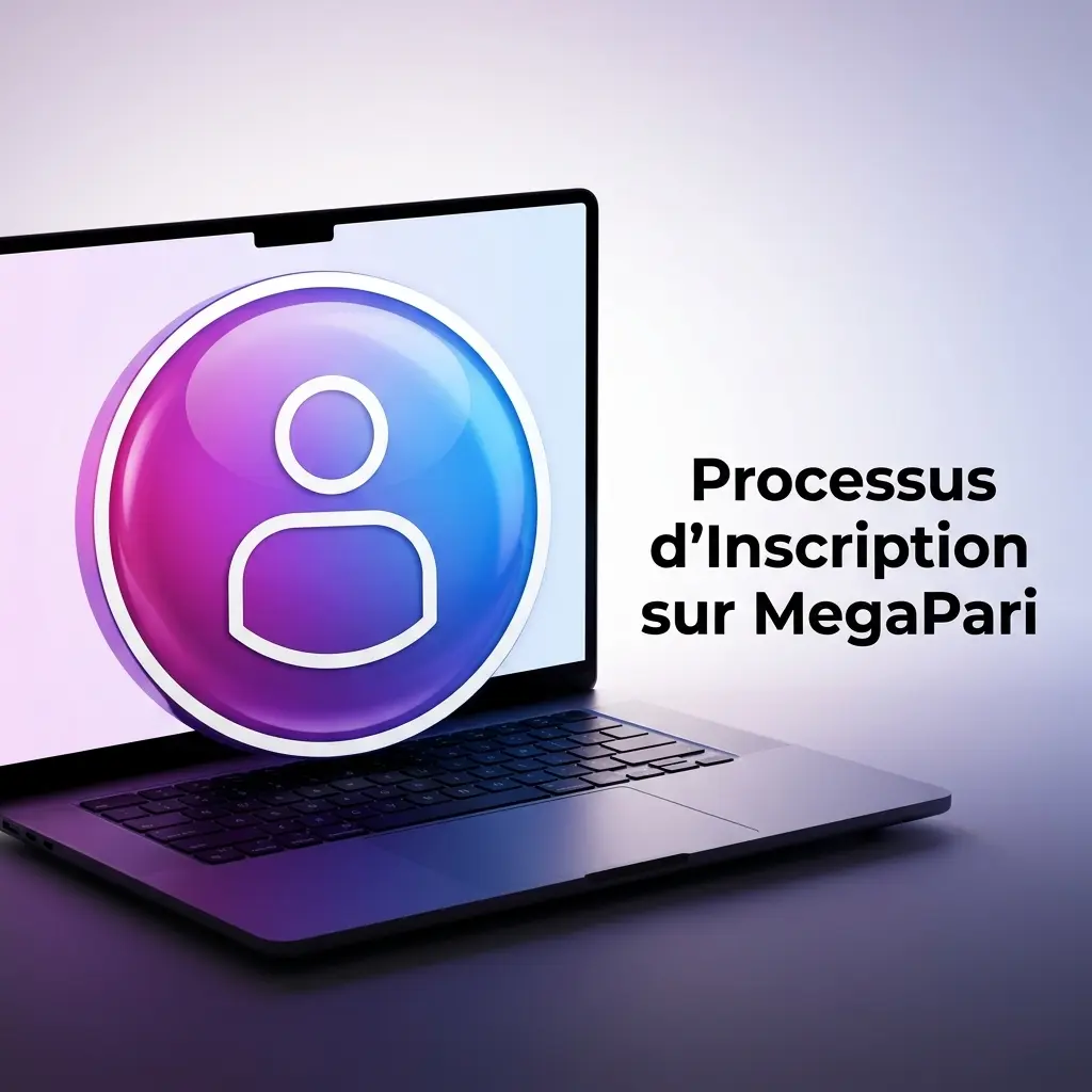Étapes du processus d'inscription sur MegaPari avec formulaire et options de création de compte