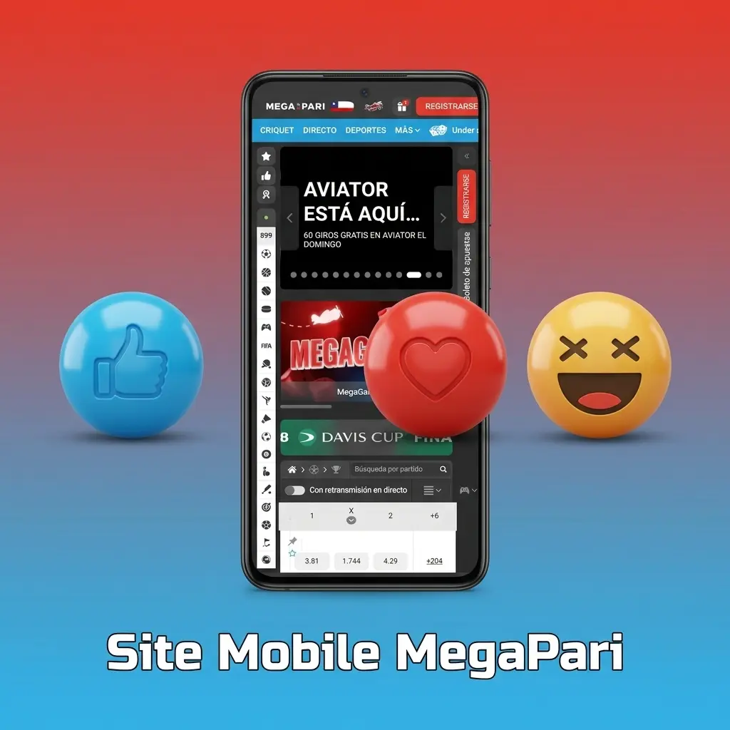 Interface mobile MegaPari sur smartphone et tablette, compatible Chrome Safari Firefox, sans téléchargement requis